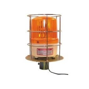 Gyrophare orangé étanche 220Vca - 10W - avec grillage