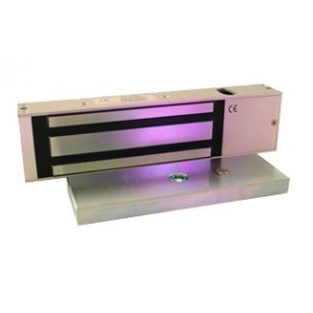 Ventouse électromagnétique aluminium rectangulaire en applique - 600 kg - 12/24VCC - Led détat en option