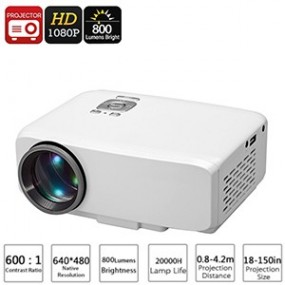 Mini Vidéoprojecteur LED - 800x480 Pixel