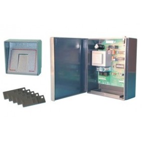 Pack contrôle daccès: lecteur de clés boîtier métal + 5 clés magnétiques pour tout automatisme - barrière levante