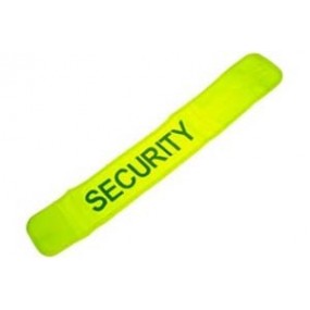 Brassard jaune fluo avec velcro et inscription SECURITY