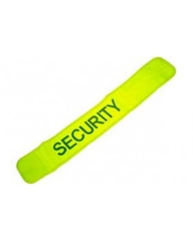 Brassard jaune fluo avec velcro et inscription SECURITY
