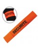 Brassard orange fluo avec velcro et inscription SECURITE