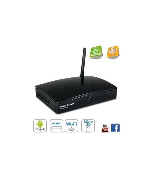 Boîtier multimédia IP Dual Core connecté - Android 4.1 - Wifi - HDMI 1080p - lecteur MicroSD - Metronic