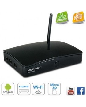 Boîtier multimédia IP Dual Core connecté - Android 4.1 - Wifi - HDMI 1080p - lecteur MicroSD - Metronic