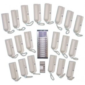 Portier audio collectif - 20 Combines interphone + Platine de rue pour interphone 20Bp
