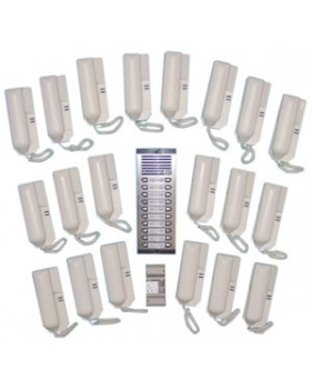 Portier audio collectif - 20 Combines interphone + Platine de rue pour interphone 20Bp