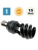 Lampe UV ampoule fluocompacte lumière noire E27 15w mini spirale T3