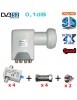 Kit LNB Quad 0,1 dB HDG2-QDNM - Compatible HDTV et 3D ready - 40mm