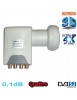 LNB Quattro 0,1 dB HDG2-QTNM - Compatible HDTV et 3D ready - 40mm - 1 an garantie