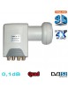 LNB Quad 0,1 dB HDG2-QDNM - Compatible HDTV et 3D ready - 40mm - 1 an garantie
