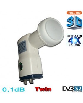 LNB Twin 0,1 dB HDG2-TNM - Compatible HDTV et 3D ready - 40mm - 1 an garantie