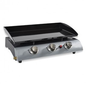 Plancha gaz - 3 brûleurs - 7500 W - 8 personnes - Acier émaillé - KITCHEN CHEF PL1003