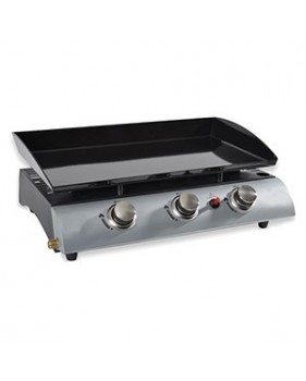 Plancha gaz - 3 brûleurs - 7500 W - 8 personnes - Acier émaillé - KITCHEN CHEF PL1003