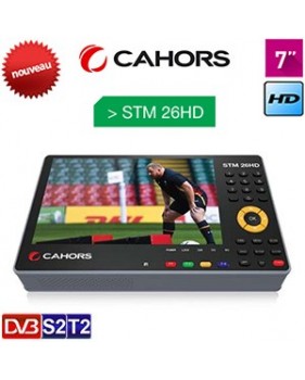 Mesureur de Champ Combo HD compact - Satellite DVB-S/S2 et terrestre DVB-T/T2 - Ecran 7 pouces - Cahors STM 26HD