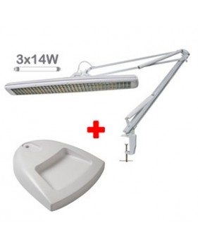 Lampe de bureau 3x14W blanc + Statif de table pour lampe