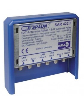 Relais d’antenne satellite - Spaun SAR 422 WSG  - Pour 2 LNBs TWIN sur 2 récepteurs 4 Entrées 2 Sorties