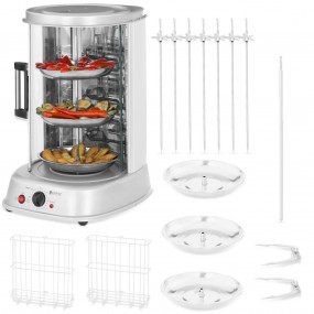 Rôtissoire Verticale Machine À Kebab Électrique Grill Rotatif Royal Catering RCGV-1800 4-en-1, 1 800 Watts 31 Litres