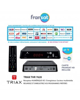 Récepteur Satellite Numérique HD / Enregistreur / Lecteur Multimédia FRANSAT Triax THR 7620 - Carte FRANSAT HD Incluse