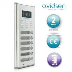 Platine de rue collective - 6 combinés audio et/ou vidéo - avec une vision de nuit