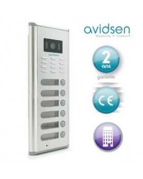 Platine de rue collective - 6 combinés audio et/ou vidéo - avec une vision de nuit