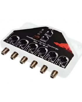Amplificateur Répartiteur TV TNT UHF Réglable HD ELAP 1 Entrée - 6 Sorties 40dB, 5V, 470-800 MHZ