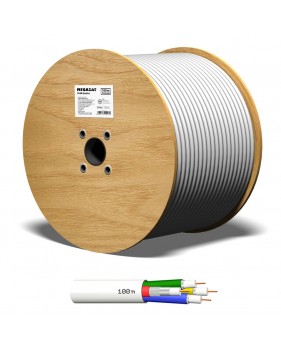 Câble coaxial Quattro Ø 6.8mm 90dB 100m TV 4k Full HD – Double blindage – Protection incendie Eca – Sat/BK