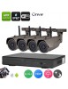 Kit 4 caméras IP sans fil 720p + Enregistreur NVR sans fil - 4 canaux - Vision nocturne jusquà 15m - Ecran LCD en option