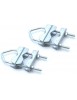 Pack de 2 pince pour Mât Double serrage en acier - Collier de Fixation pour Mât - Colliers en U 38mm à 63mm