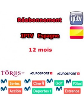 Réabonnement IPTV sans parabole Chaînes Espagnoles - 12 mois