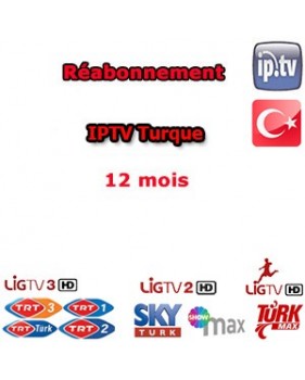 Réabonnement IPTV sans parabole Chaînes Turque - 12 mois