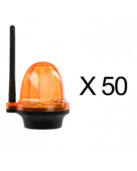 Pack de 50 Feu clignotant portail et garage 12 24 220V, LED d’alarme YET6139 sans fil Orange lumière