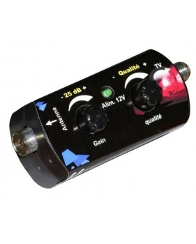 Amplificateur universel VHF/UHF Elap Booster 35 dB réglable pour antenne intérieure