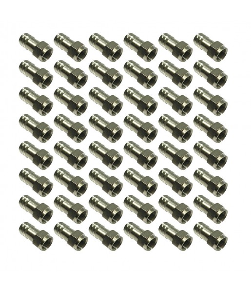 Lot de 50 connecteurs type F en laiton RG6 – male 75Ω Unispectra SC-Fm-6-C.360HEX