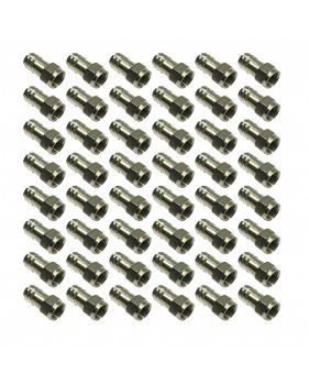 Lot de 50 connecteurs type F en laiton RG6 – male 75Ω Unispectra SC-Fm-6-C.360HEX
