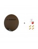 Antenne Parabole Fibre SMC 85 cm Marron WORLDSAT + LNB Twin 0,1 dB Full HD 1080p 4K Ultra HD + 4 Fiches F Or - Visserie en Inox