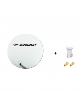 Antenne Parabole Fibre SMC 75 cm Beige WORLDSAT + LNB Single