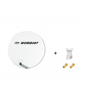 Antenne Parabole Fibre SMC 60 cm Beige WORLDSAT + LNB Single