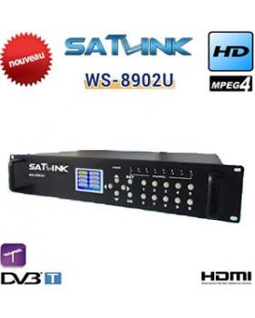 Modulateur numérique HD DVB-T Satlink WS 8902U - 8 Voies - écran LCD 2,4" - CVBS / HDMI - 1080p - H.264 - AV RCA