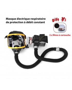 Kit système respiratoire électrique à débit constant avec masque + 3 filtres cartouches, protection et confort optimal