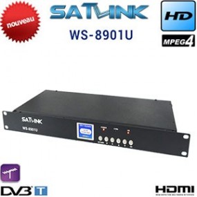 Modulateur numérique HD DVB-T Satlink WS 8901U - 1 Voie - écran LCD 1,7" - CVBS / HDMI - H.264 - AV RCA