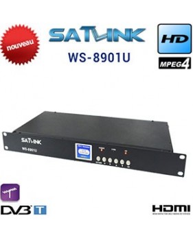 Modulateur numérique HD DVB-T Satlink WS 8901U - 1 Voie - écran LCD 1,7" - CVBS / HDMI - H.264 - AV RCA