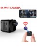 Mini caméra de surveillance infrarouge intelligente sans fil vision 170° 4K HD 1080P WIFI et DV, jour/nuit  + Micro SD 128GO