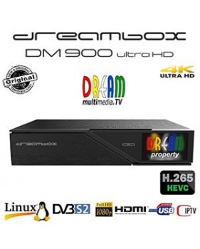 Dreambox DM900 UHD 4K 1x Dual DVB-S2 Tuner E2 Linux + Cordon HDMI offert