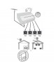Amplificateur intérieur UHF 1 entrée 4 sorties Gain 25dB Blanc