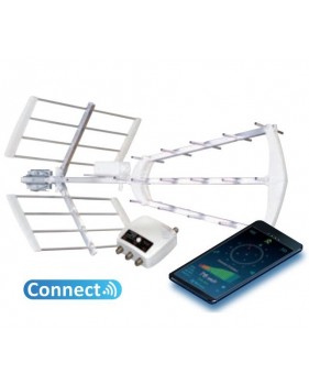 Antenne TV UHF TNT Trinappe extérieure blanc Power 55 Connect