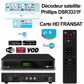 Récepteur Décodeur TV satellite DSR3331F Connect TNT HD carte FRANSAT
