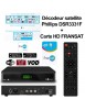 Récepteur Décodeur TV satellite DSR3331F Connect TNT HD carte FRANSAT