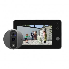 Judas de porte connecté 1080P WIFI avec Vision nocturne HD, Audio bidirectionnel + micro SD 64go