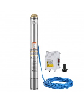 Pompe à Eau De Puits Profond Submersible Immergée Câble 20m 2.2kw 2200 W Max